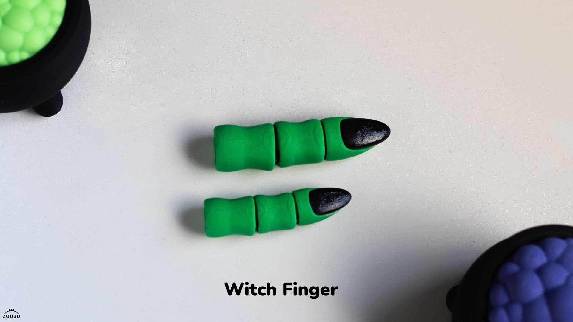 Grüner 3D-gedruckter Hexenfinger Deko
