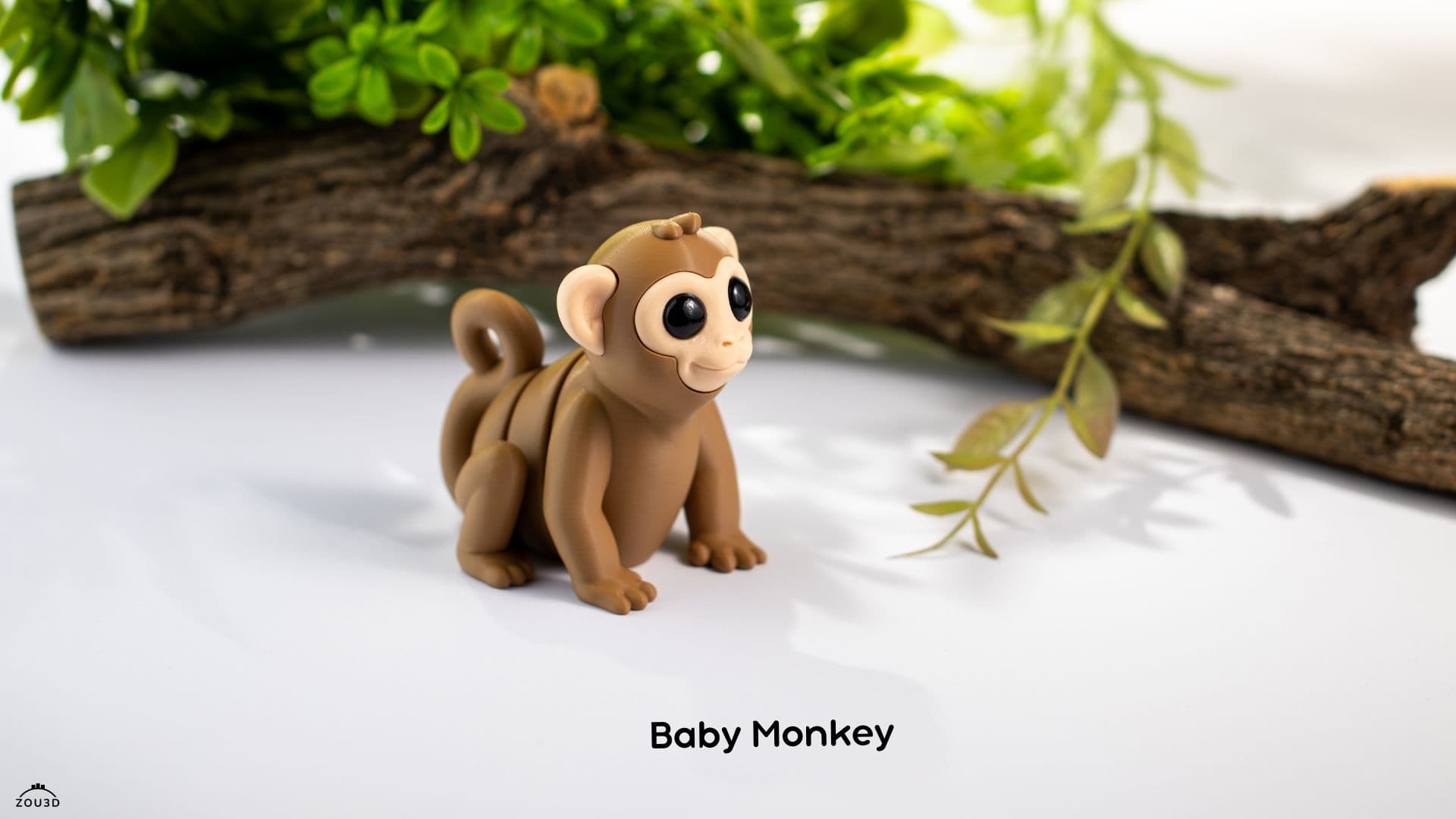 3D-gedruckte Baby-Affe-Figur aus PLA 2