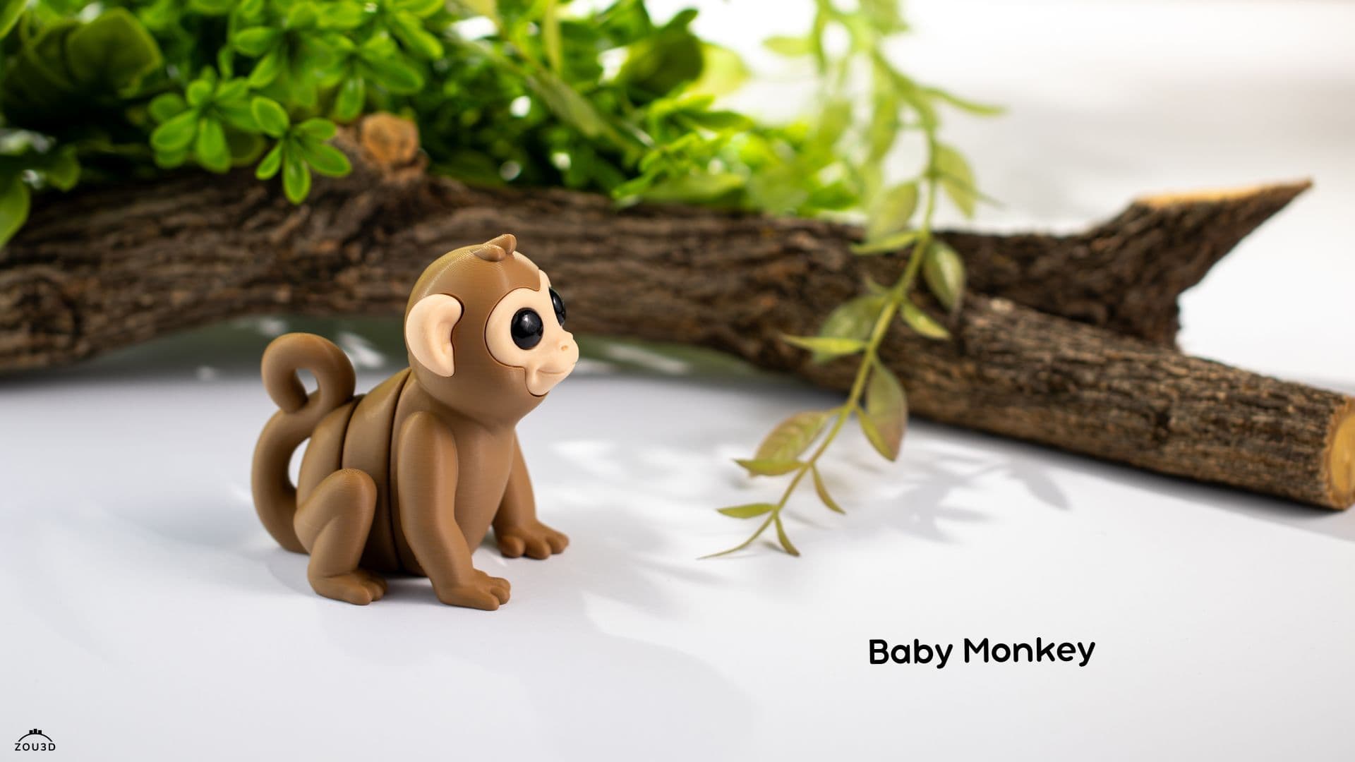 3D-gedruckte Baby-Affe-Figur aus PLA 3
