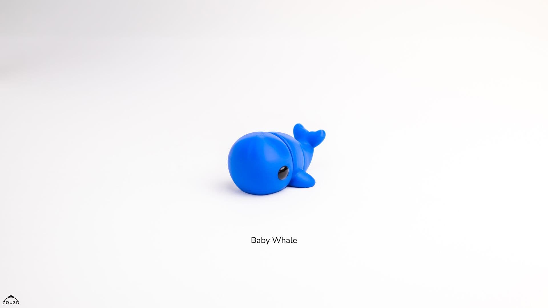 3D-gedruckte blaue Babywal-Figur 2