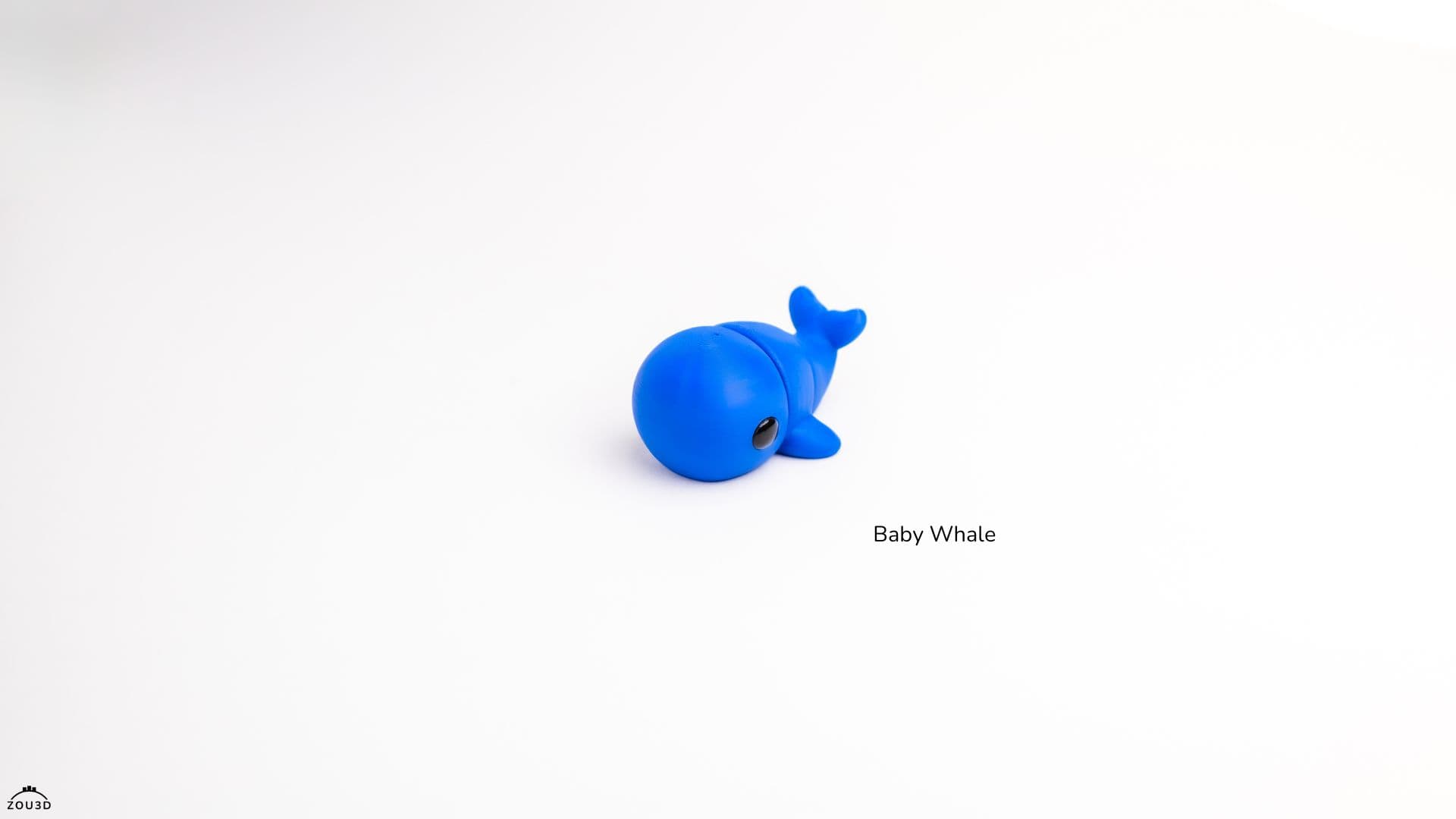 3D-gedruckte blaue Babywal-Figur 4