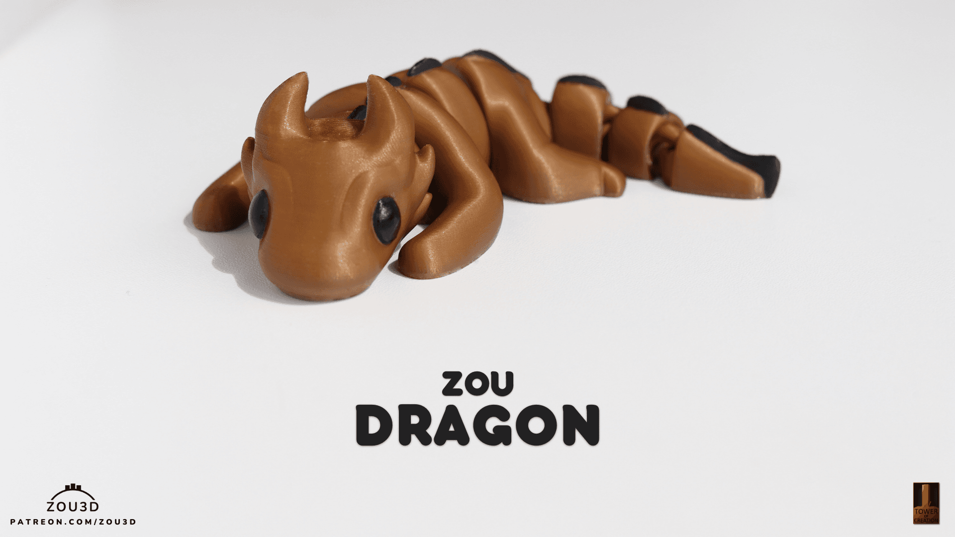 Beweglicher 3D-gedruckter Zou-Drache aus PLA