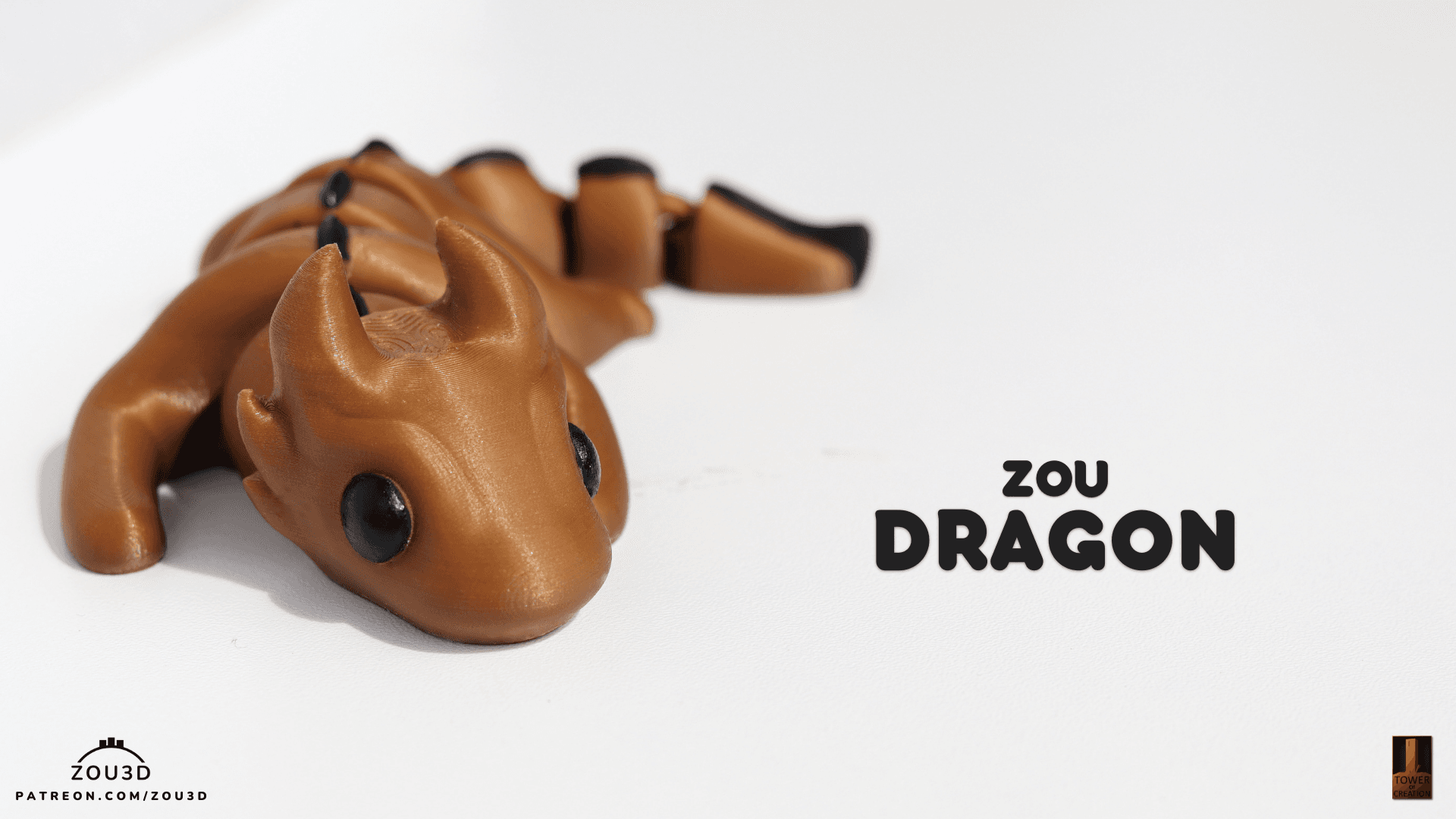 Beweglicher 3D-gedruckter Zou-Drache aus PLA 3