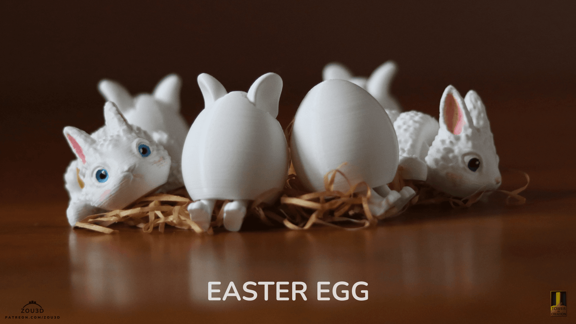 Weiße schlüpfende Osterhasen im Nest