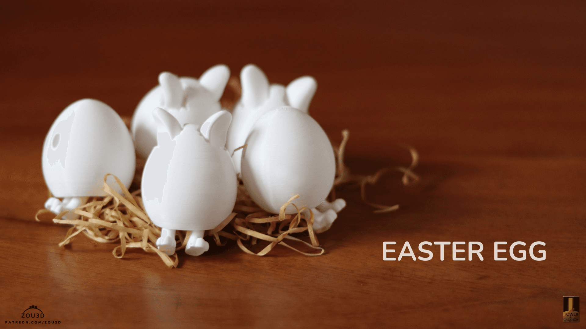 Weiße schlüpfende Osterhasen im Nest 2