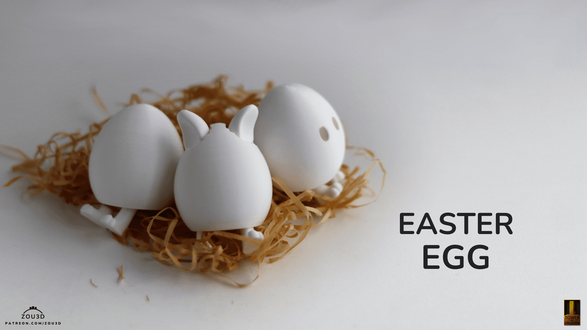 Weiße schlüpfende Osterhasen im Nest 3