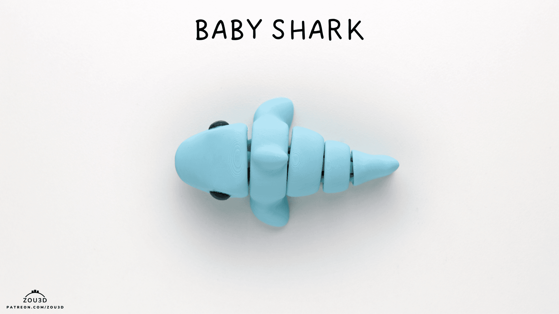 3D-gedruckte Baby Shark Segment-Figur