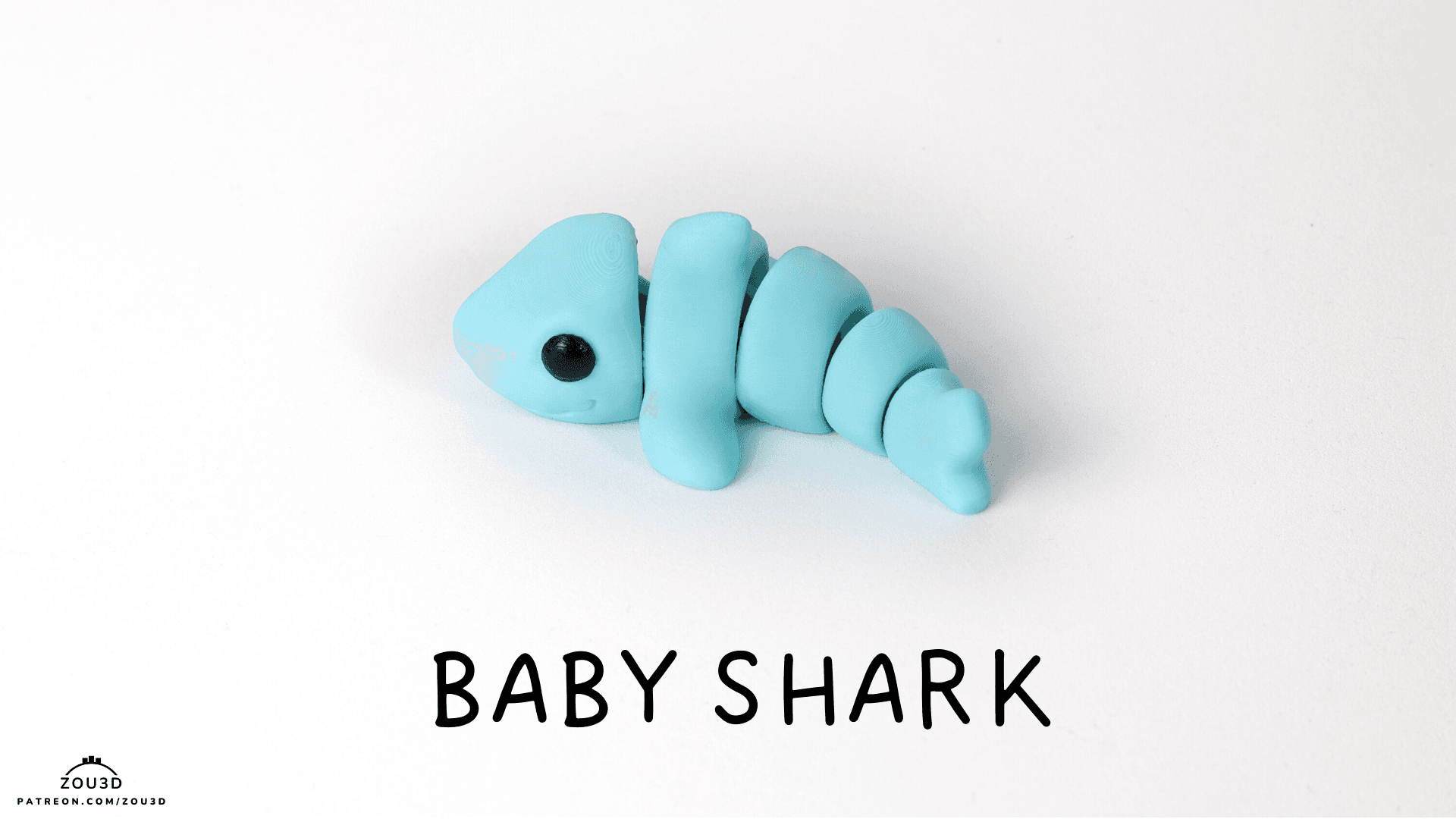 3D-gedruckte Baby Shark Segment-Figur 3