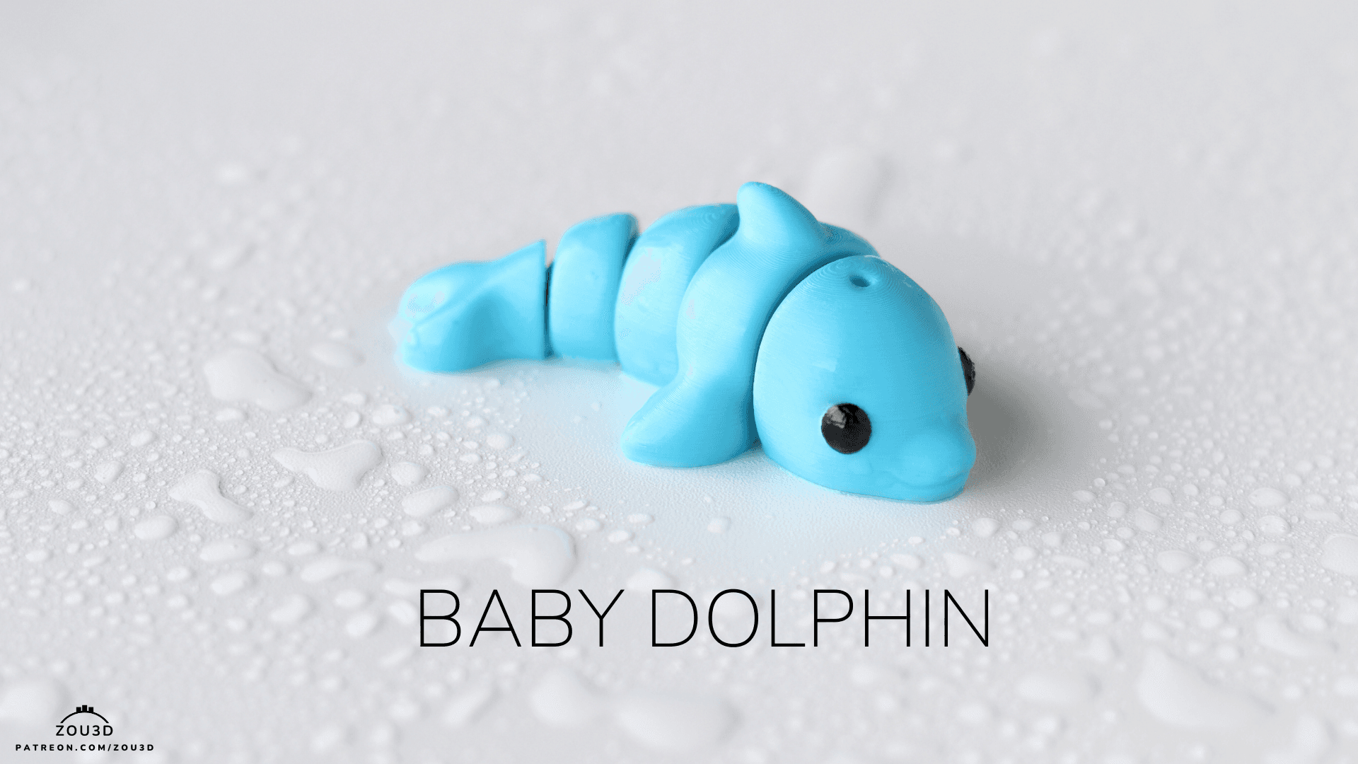 3D-gedruckter Baby-Delfin mit beweglichen Gelenken
