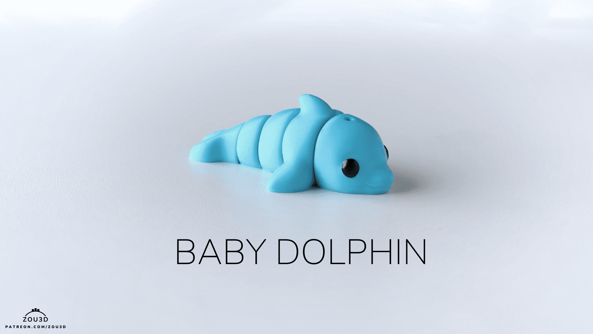 3D-gedruckter Baby-Delfin mit beweglichen Gelenken 2