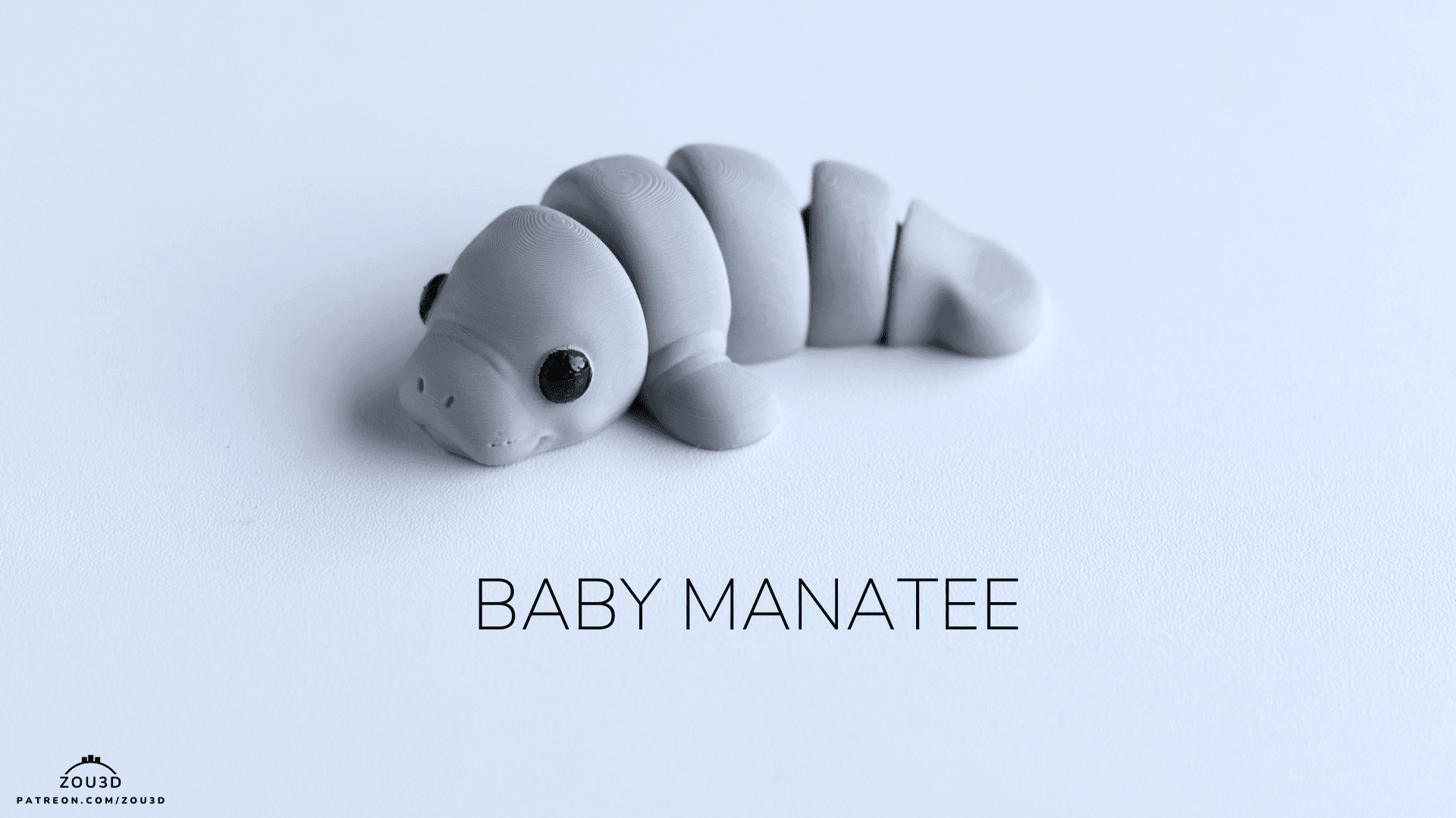 3D-gedruckte Baby-Manatee-Figur aus PLA