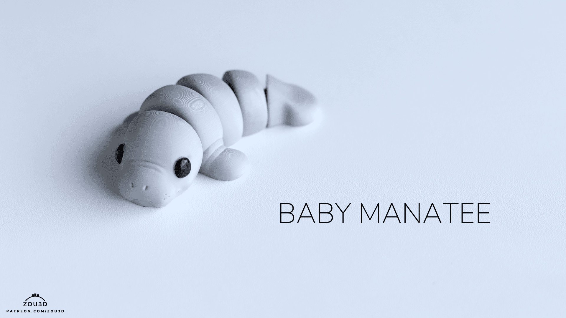 3D-gedruckte Baby-Manatee-Figur aus PLA 2