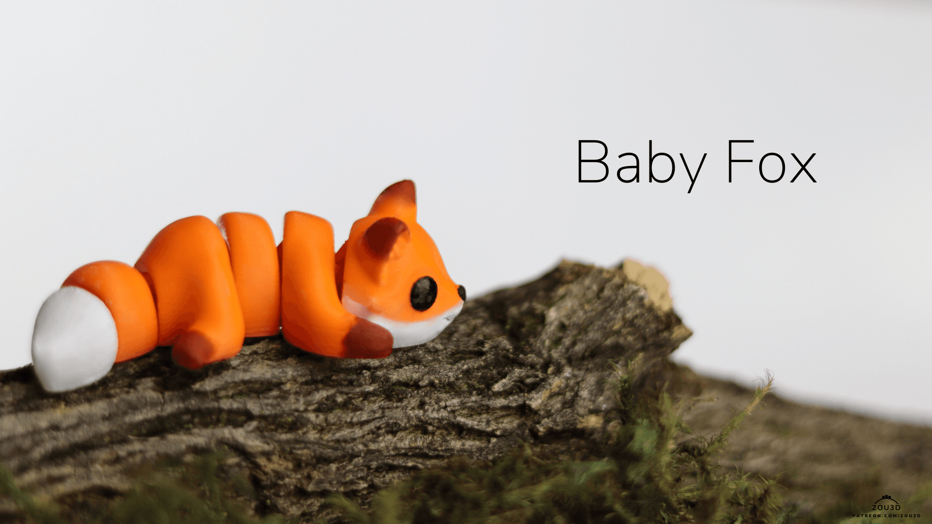 3D-gedruckte Baby-Fuchs-Dekorationsfigur 2