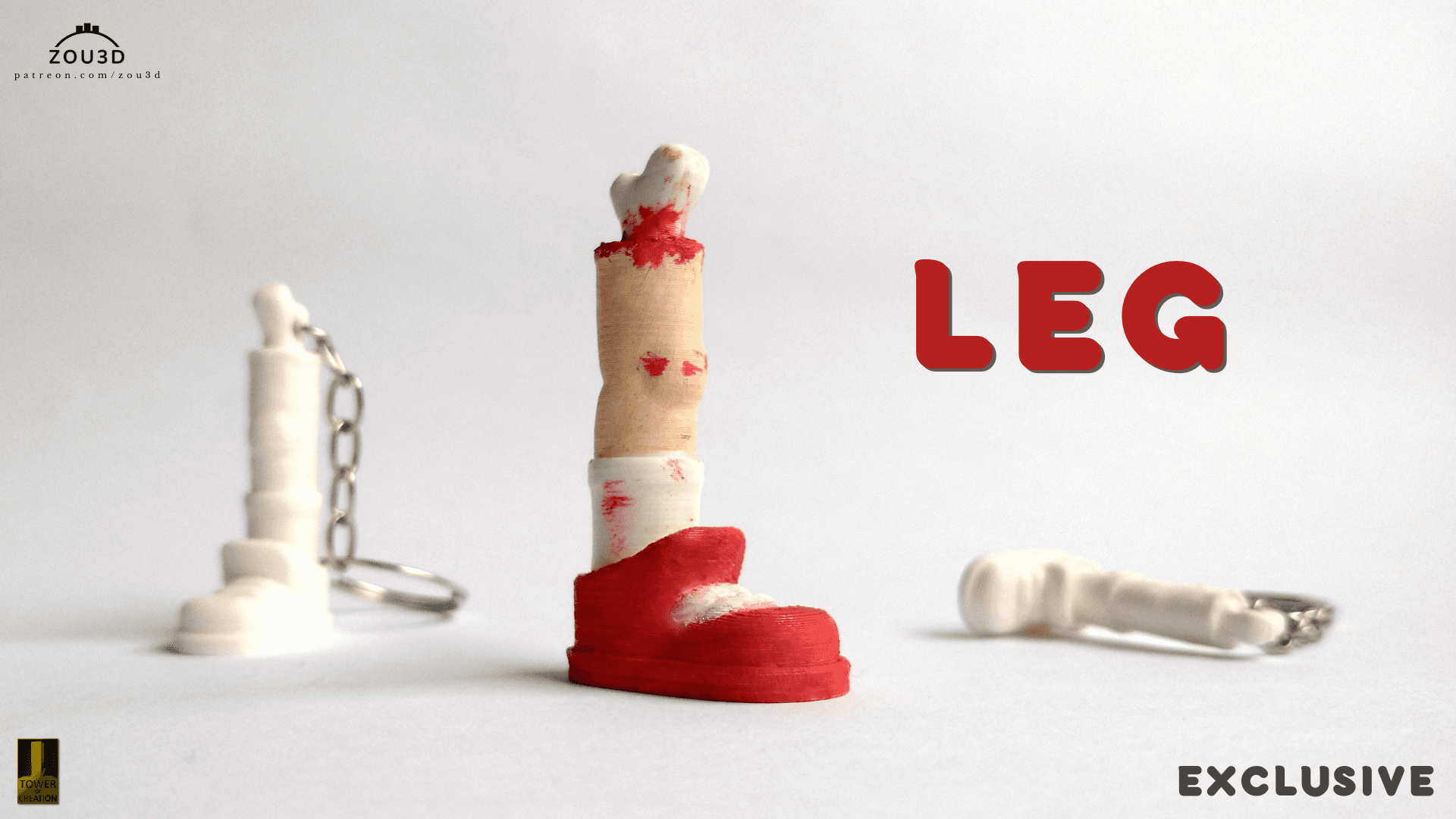 3D-gedruckter LEG Bein-Schlüsselanhänger