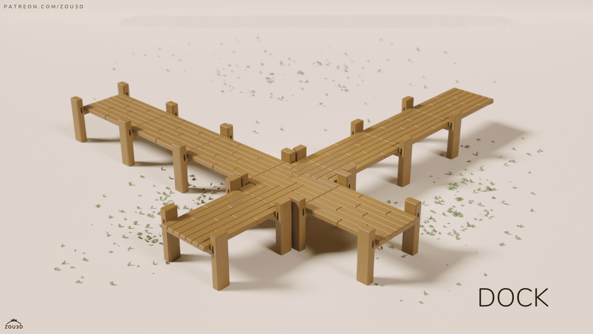 3D-gedrucktes Dock-Modell in Holzoptik 3