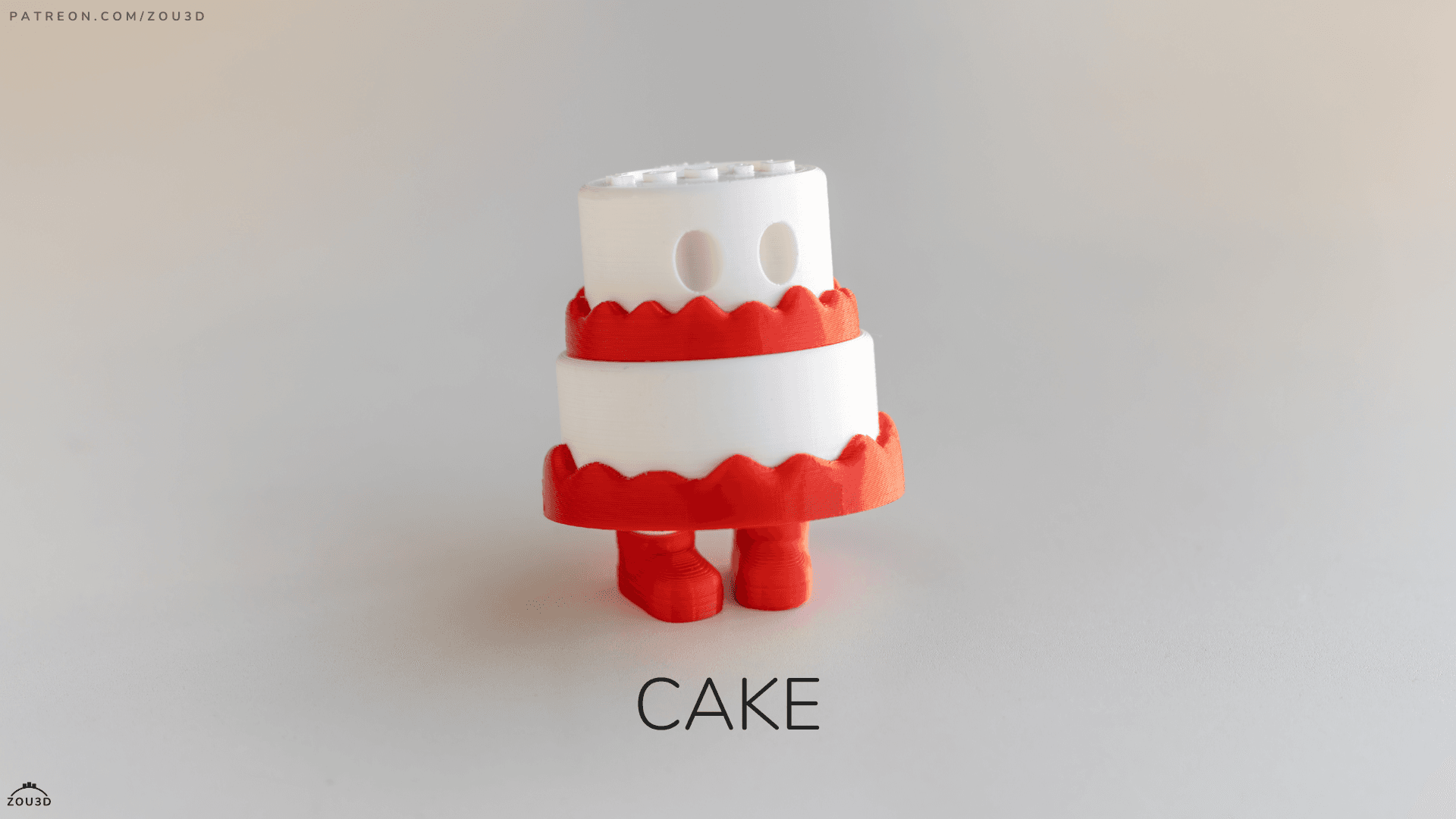 3D-gedruckte Cake-Figur mit rotem Rock