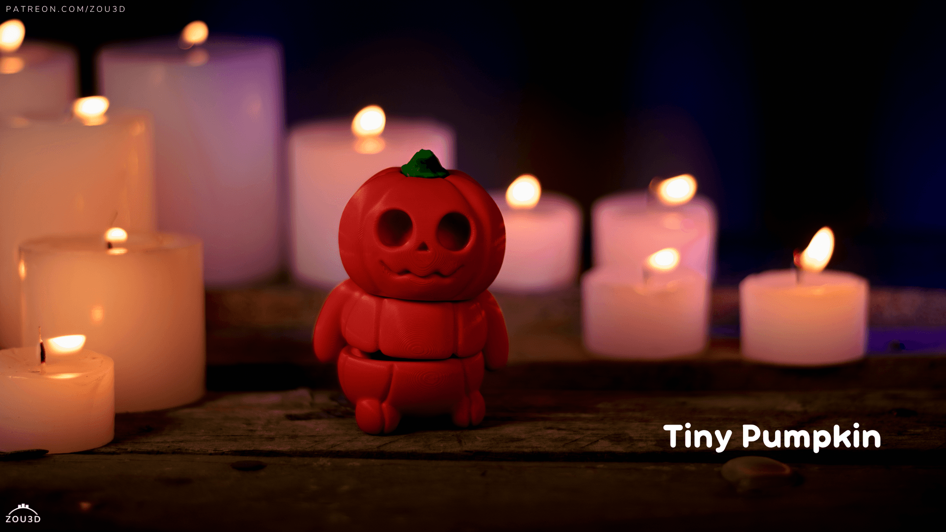 Kleiner 3D-gedruckter Halloween-Kürbis-Figur