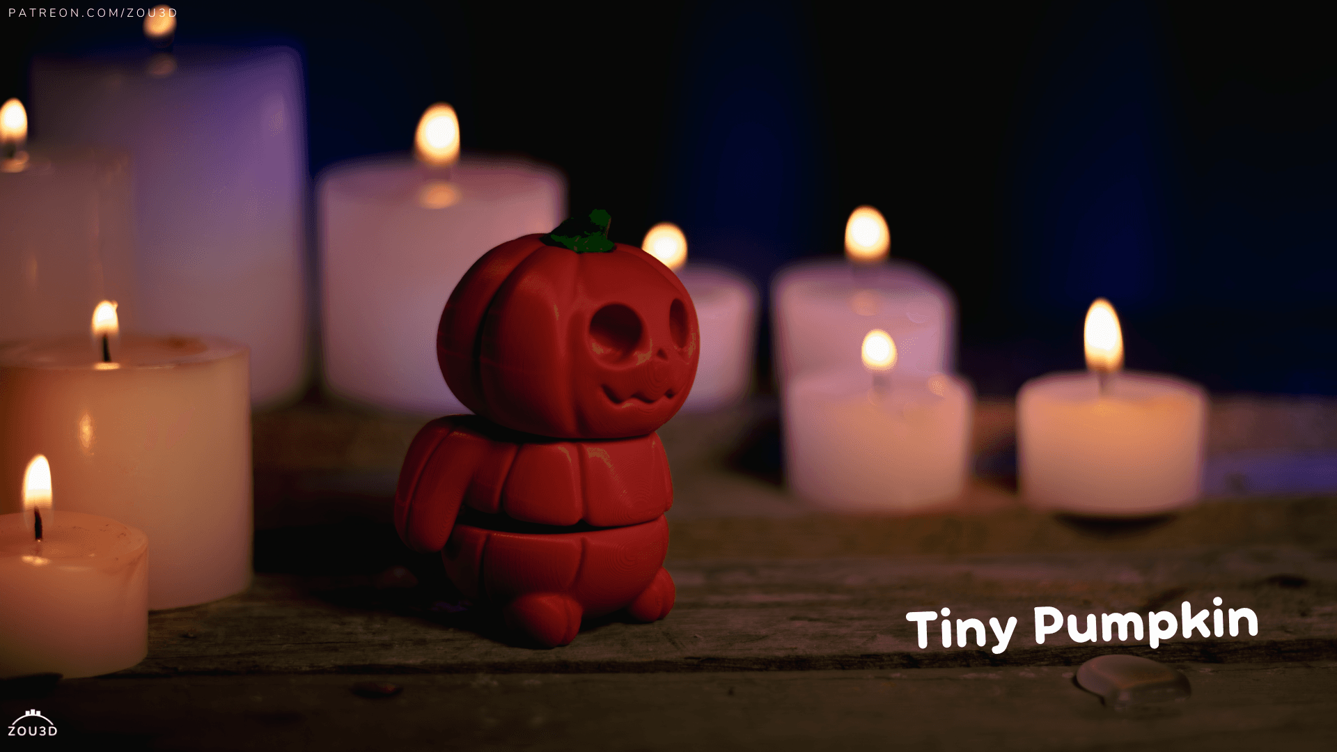 Kleiner 3D-gedruckter Halloween-Kürbis-Figur 2