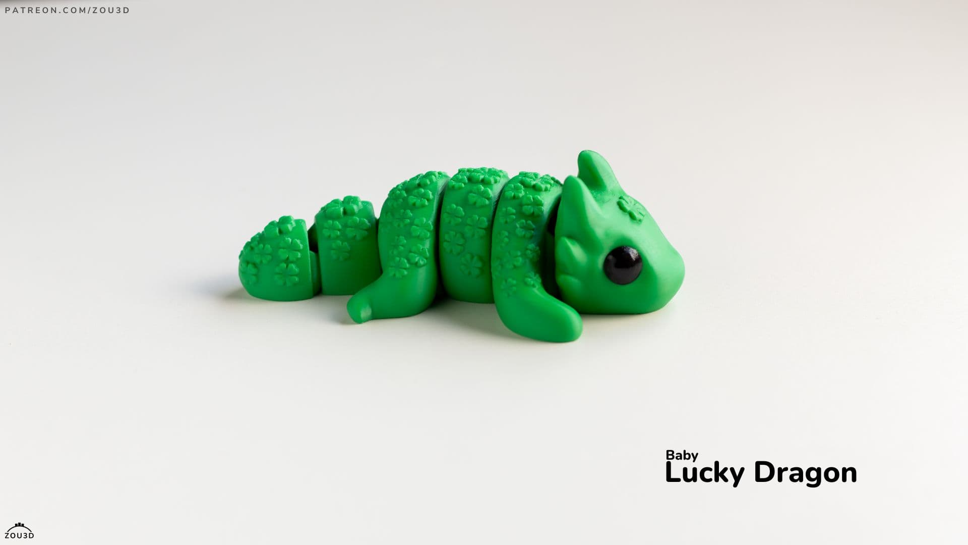 3D-gedruckter grüner Baby-Drache Lucky Dragon
