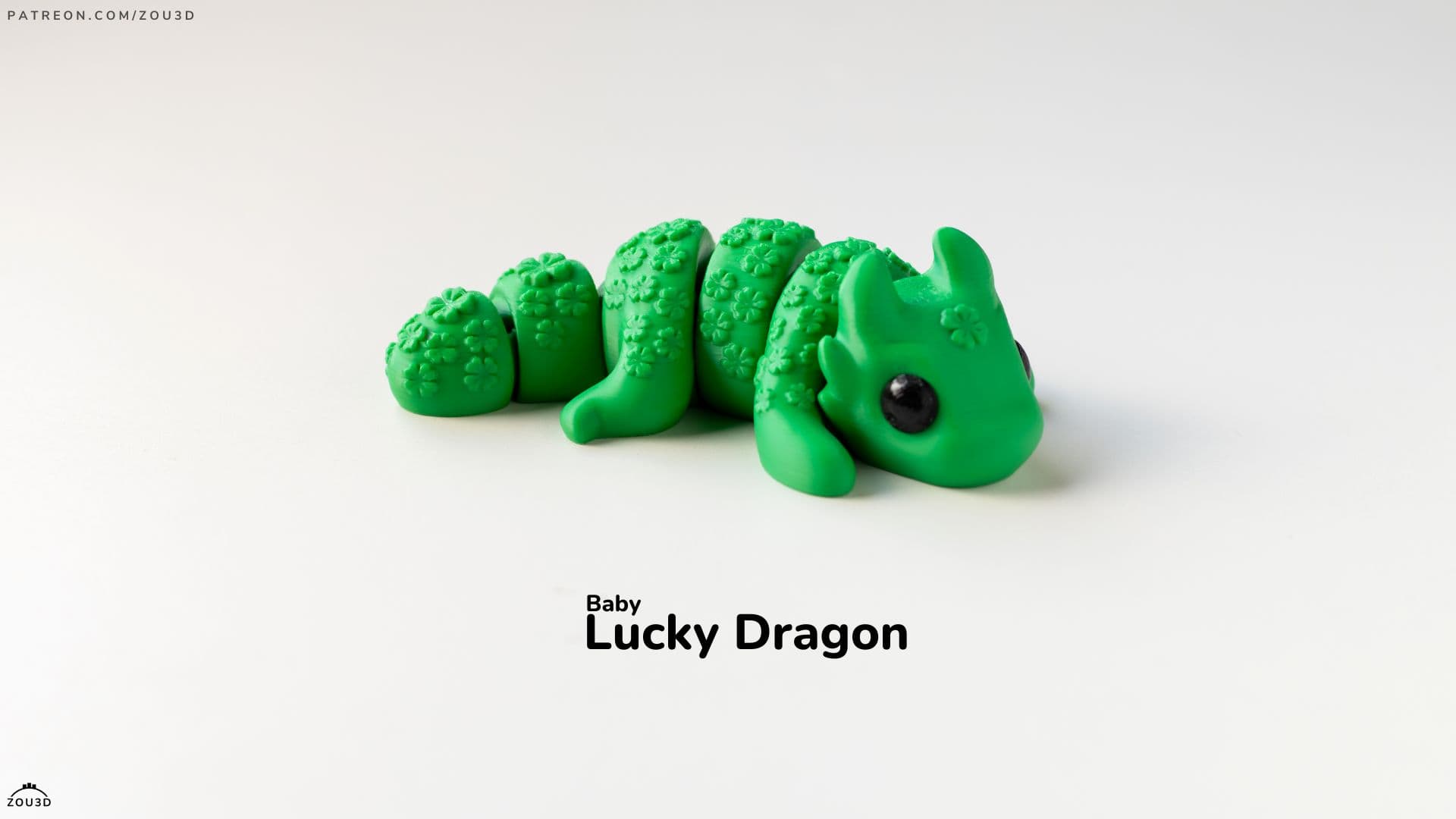 3D-gedruckter grüner Baby-Drache Lucky Dragon 2