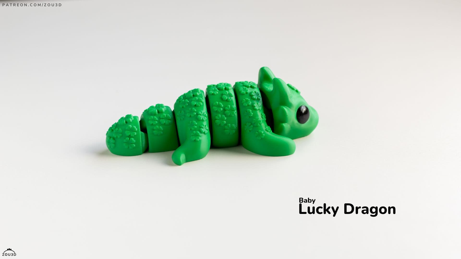 3D-gedruckter grüner Baby-Drache Lucky Dragon 3