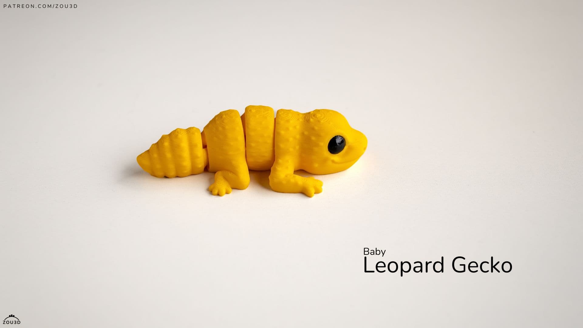 3D-gedruckter gelber Baby Leopard Gecko