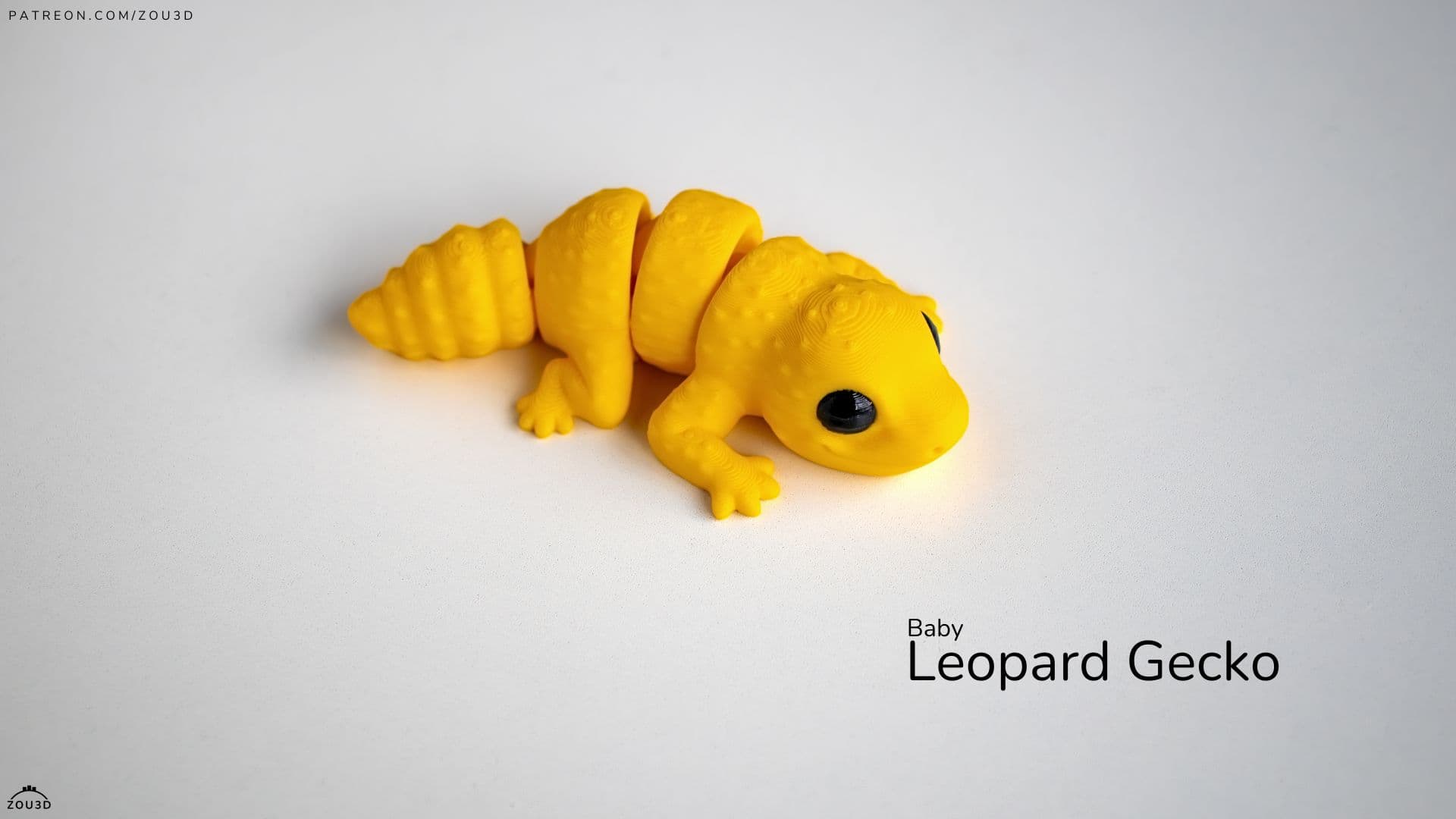 3D-gedruckter gelber Baby Leopard Gecko 2