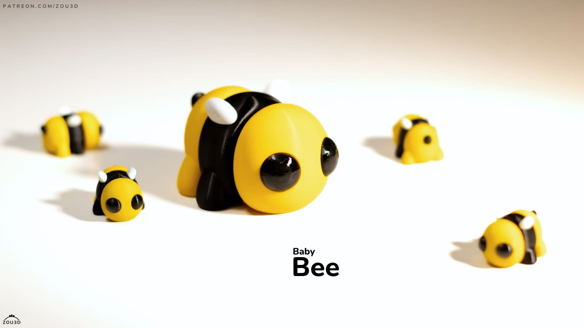 3D-gedruckte Biene mit Babybienen-Figuren 2