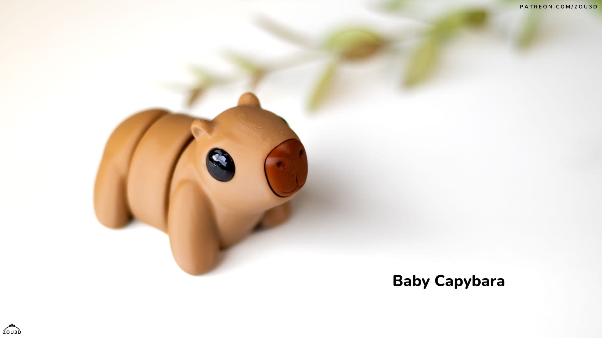 3D-gedruckte Baby Capybara Figur