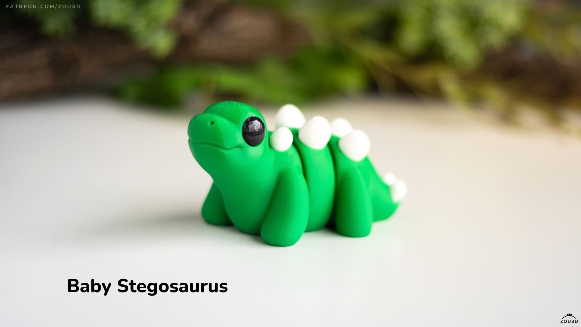 3D-gedruckter grüner Baby Stegosaurus