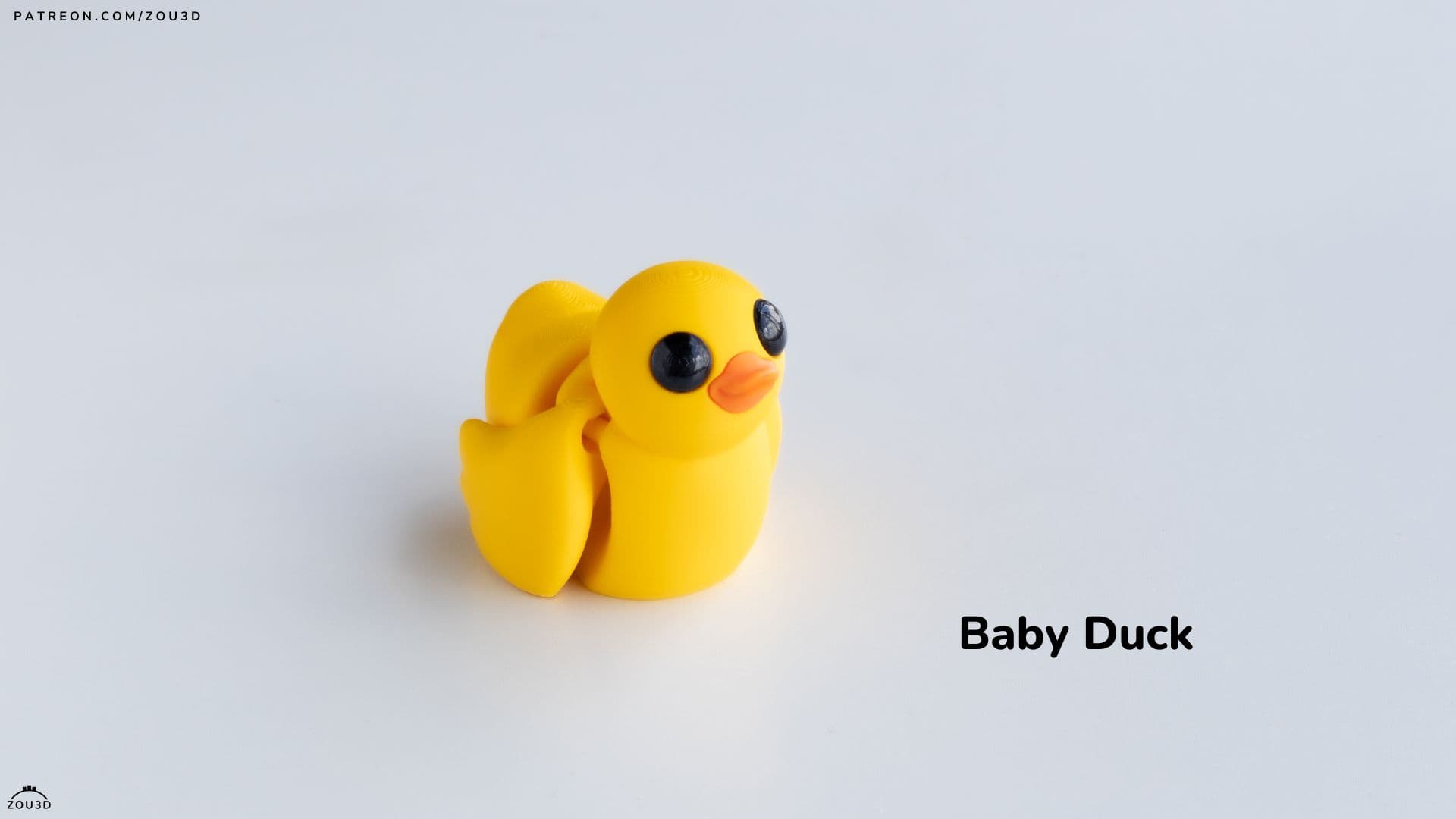 3D-gedruckte gelbe Baby-Ente Figur PLA
