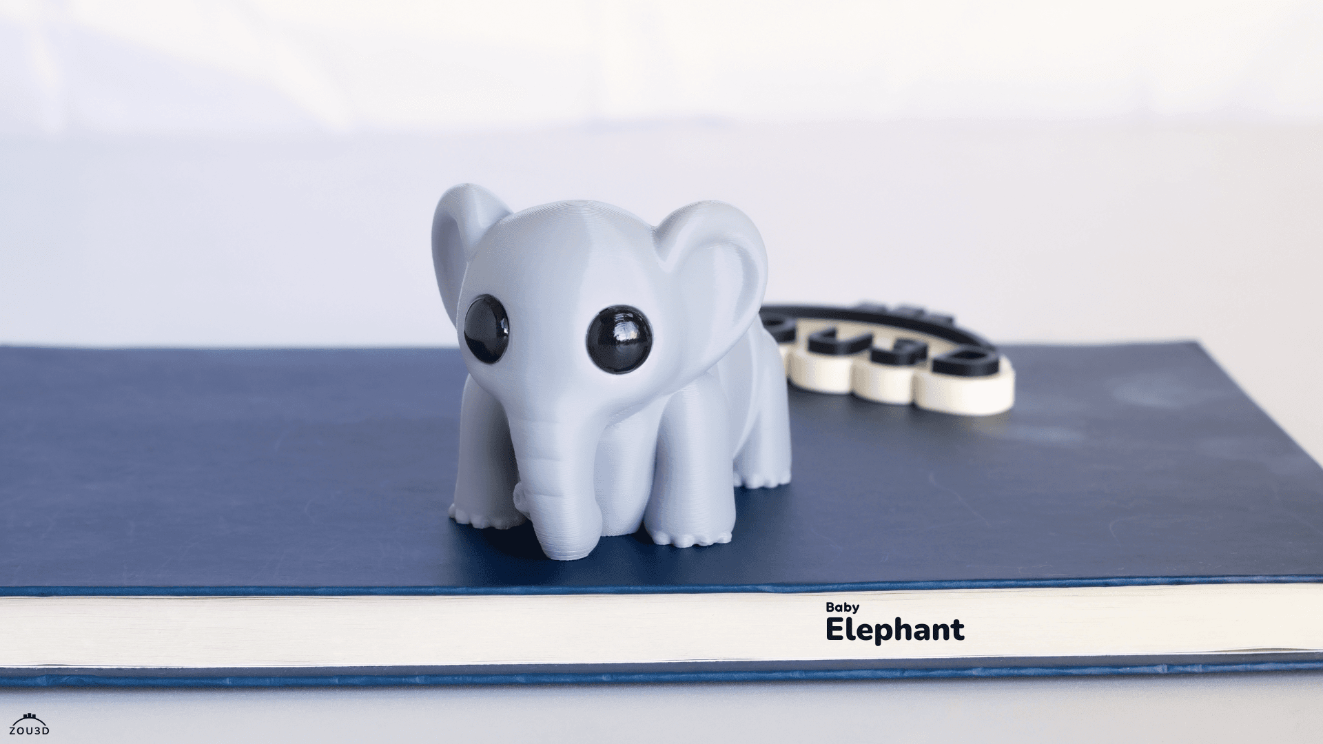3D-gedruckter Baby-Elefant als Deko-Figur