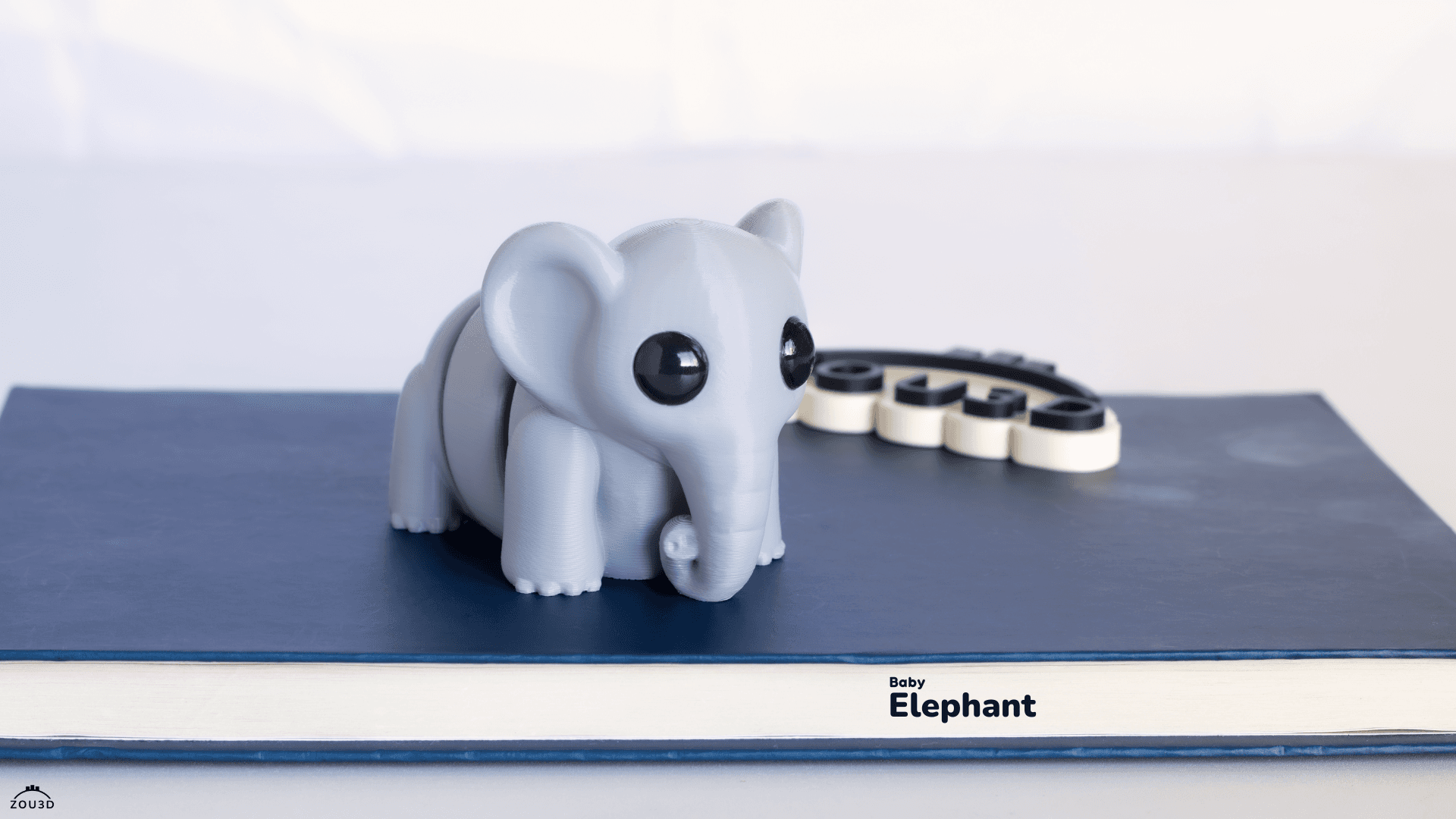 3D-gedruckter Baby-Elefant als Deko-Figur 2